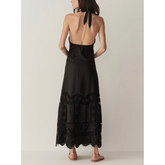 NWT DÔEN Heirloom Maxi Lace Black Mariza Linen Dress - Picture 5 of 8